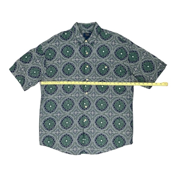 Cambridge Classics Mervyns Short Sleeve Button Down Shirt, BlueGreen, Size Large - Picture 4 of 6